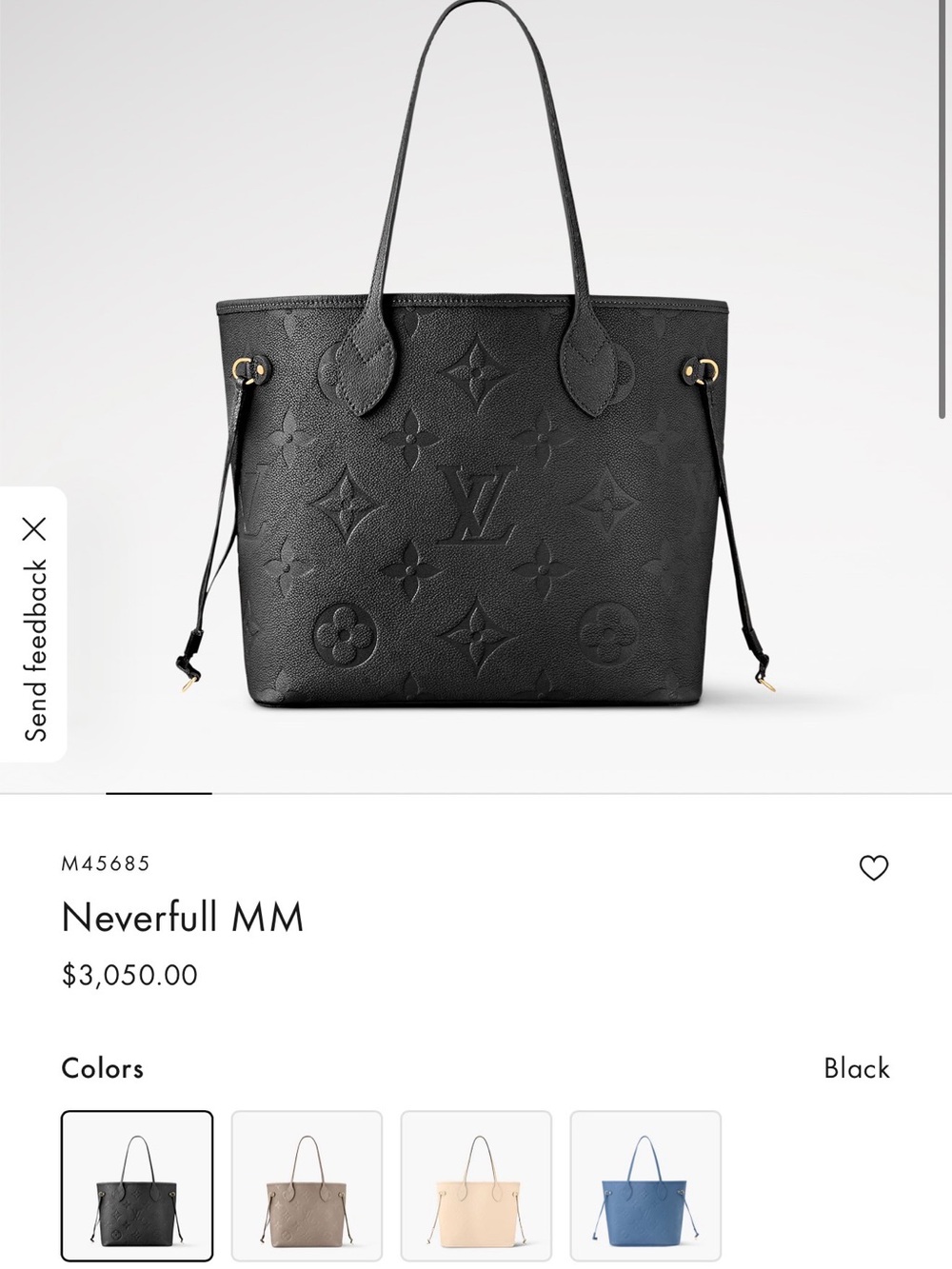 Louis Vuitton Black Monogram Embossed Neverfull MM Tote